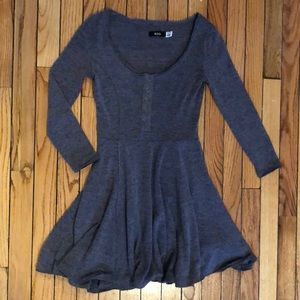 BDG long sleeved gray cotton dress